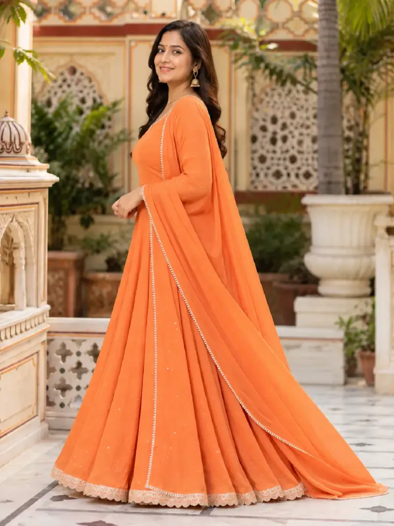 Embellished Flared Anarkali Suit Set — image 2