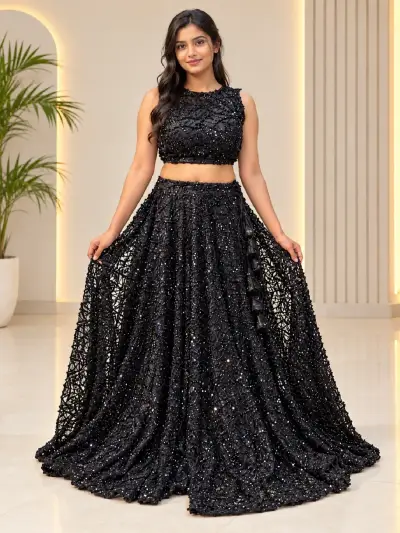 Myira Midnight Radiance Black Lehenga Set