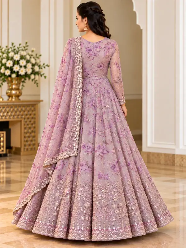 Floral Embroidered Lehenga — view 3
