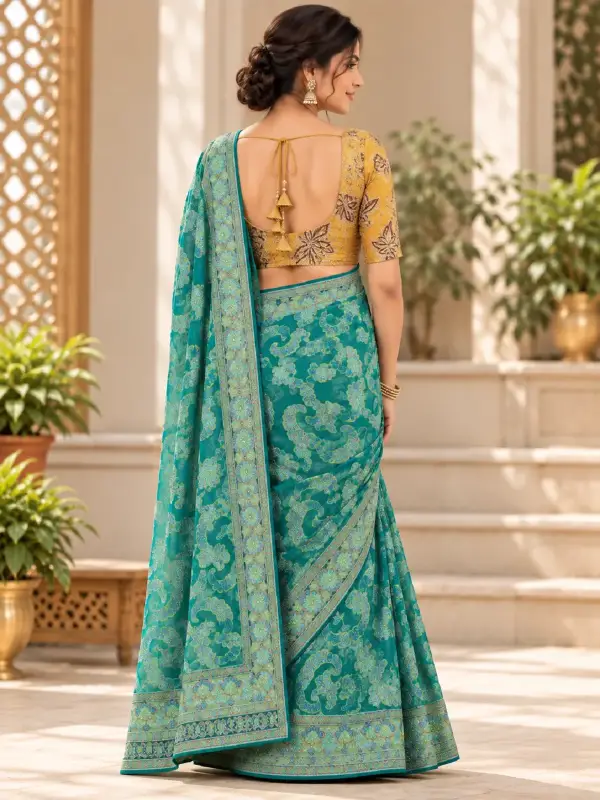 Embroidered Saree & Blouse — view 3