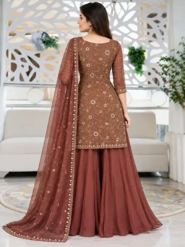 Short Kurti with Auraib Palazzo with Chunni — view 3