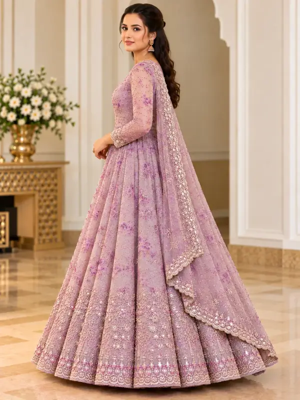 Floral Embroidered Lehenga — view 2