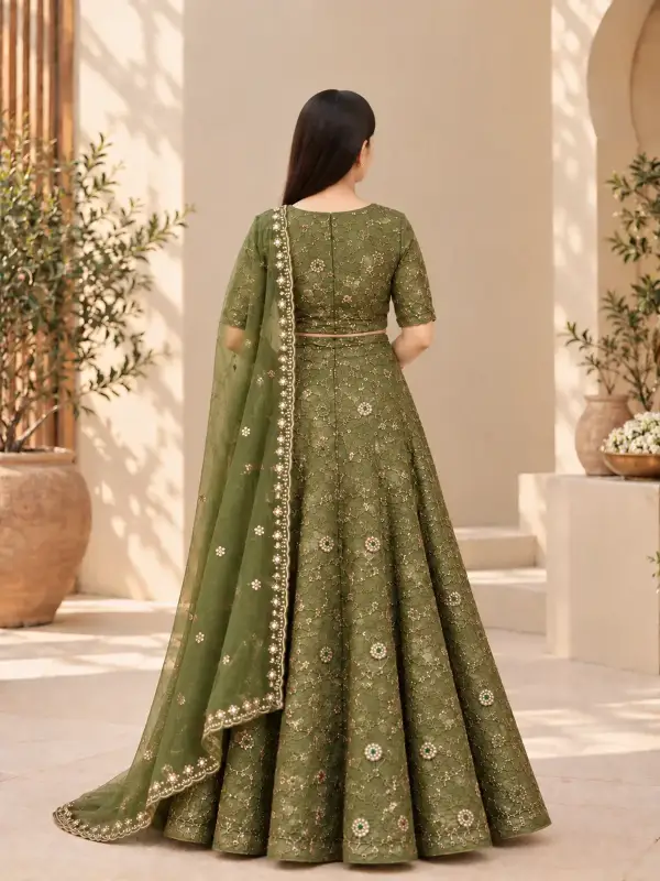 Embroidered Lehenga Set with Dupatta — view 3