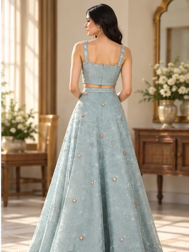 Embellished Crop Top & Skirt — image 2
