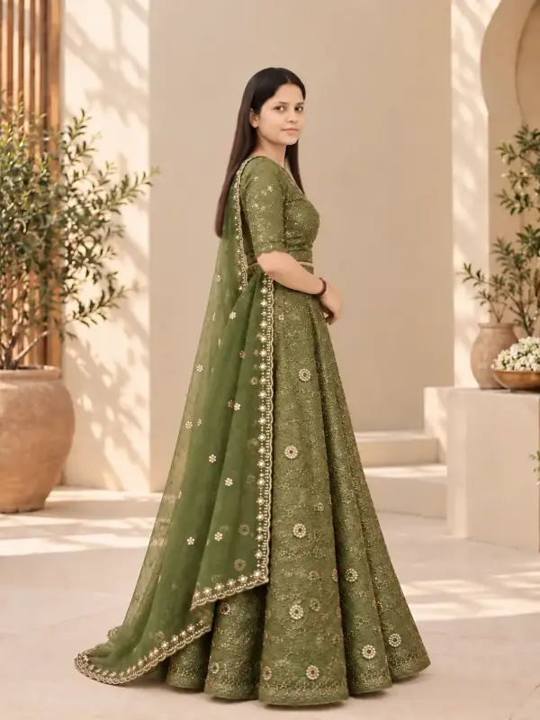 Embroidered Lehenga Set with Dupatta — view 2