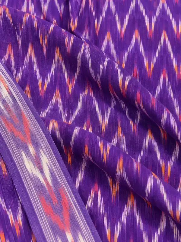 Ikat Flared Kurta Set with Dupatta — view 4