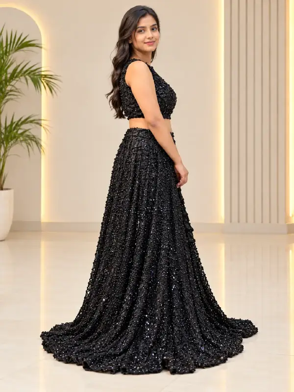 Myira Midnight Radiance Black Lehenga Set — view 2