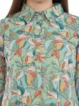 Georgette Floral Printed Maxi Dress with Gents Collar_front_view